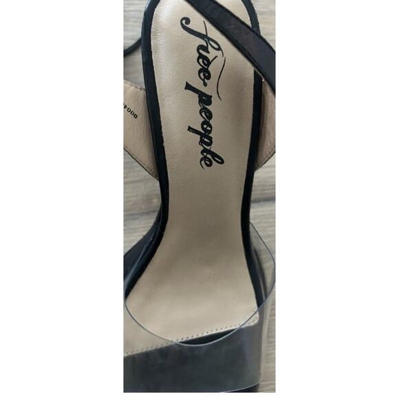 🪀NEW FREE PEOPLE CAMILLA BLACK LEATHER LACEUP LEG -VINYL BASE -4” HEEL 39 SEXY - Picture 9 of 9